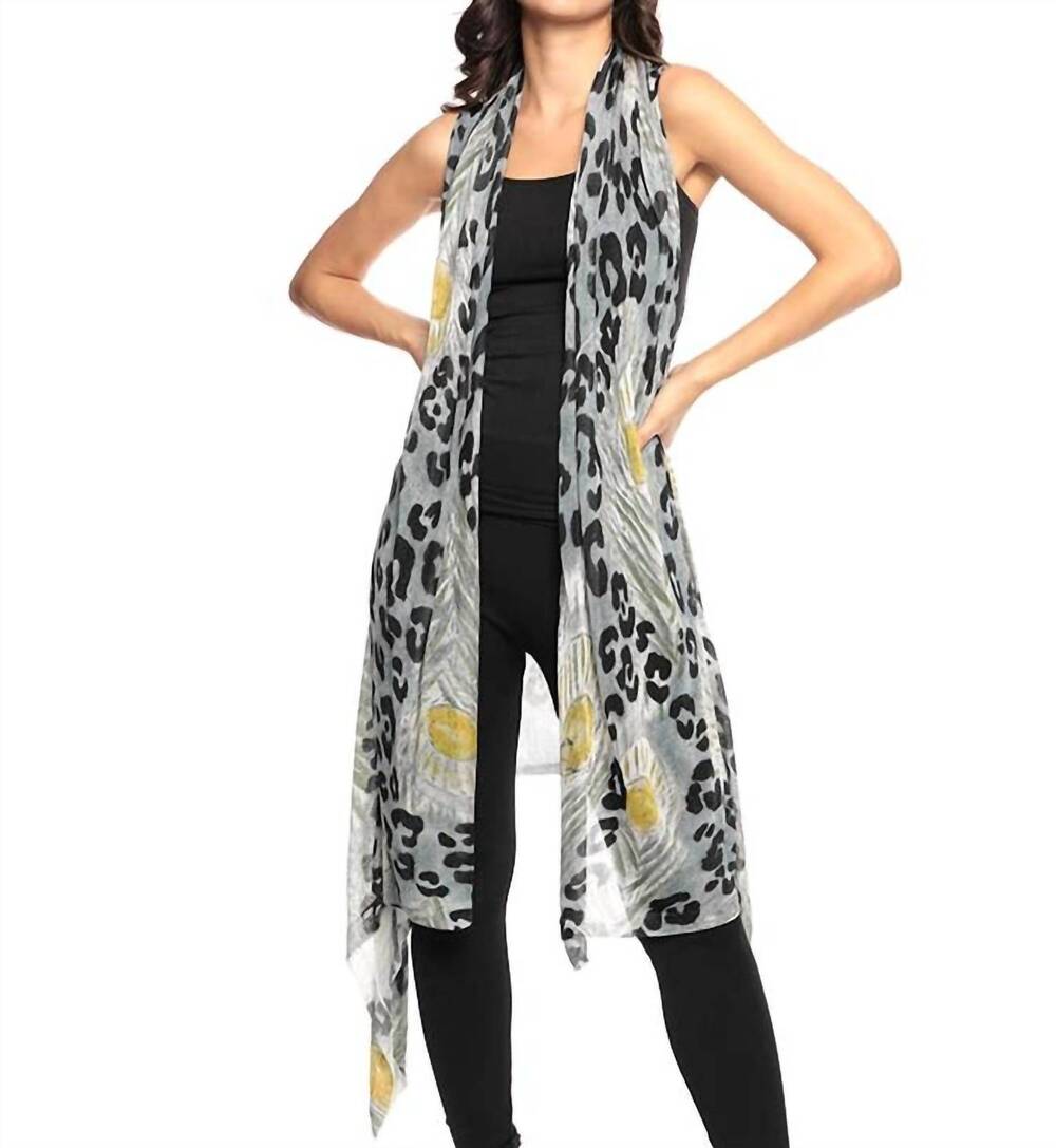 NEW ADORE hand painted vest in black, white and yellow